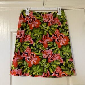 Talbots Floral A-Line Skirt - Green and Red
